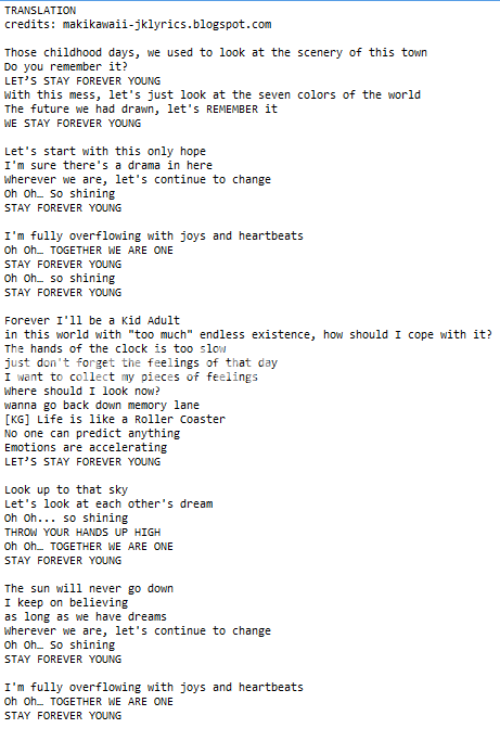 B2st Stay Forever Young Lyrics Translation