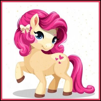 Little white pony with pink colored hairstyle stylish dp