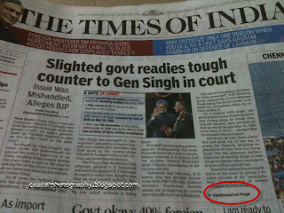 Times of India-Front Page Error