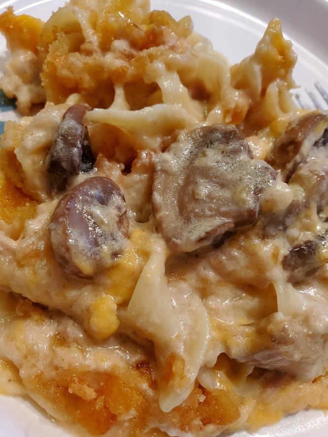 Tuna Noodle Baked Casserole with a cheese sauce