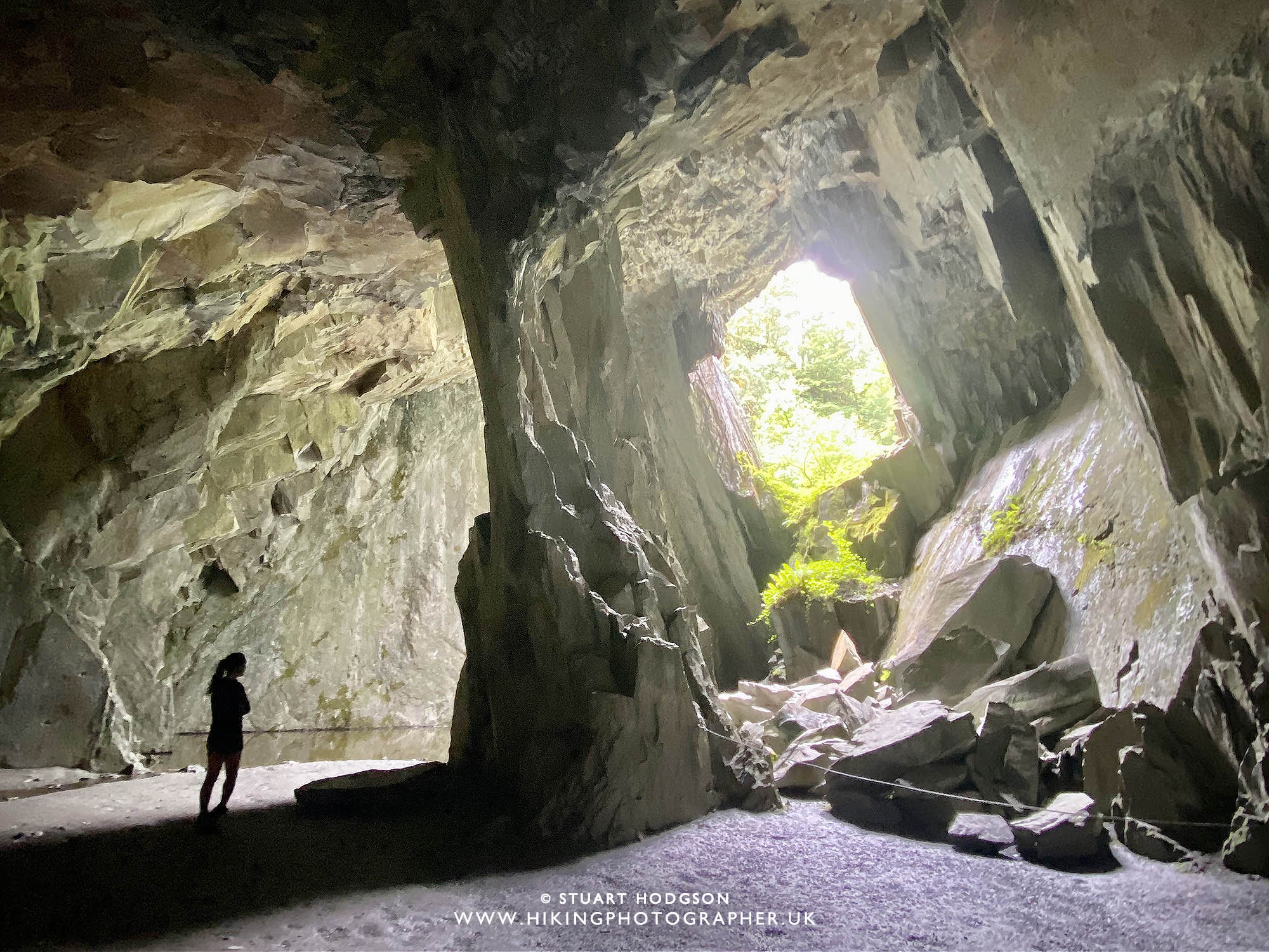 Cathedral Quarry walk map Lake District caves Little Langdale car park