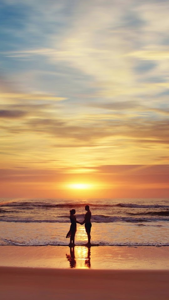   Woman and Men Silhouetted At The Twilight   Galaxy Note HD Wallpaper
