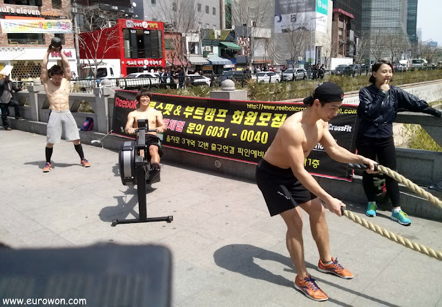 Coreanos musculosos sin camiseta