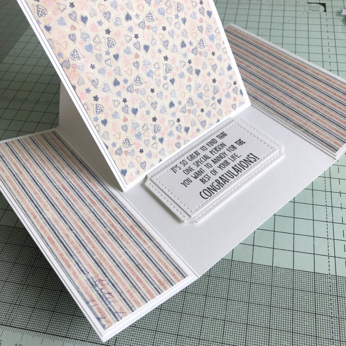 Thursday with Sandiebella Create a Gatefold Easel Card stamping bella
