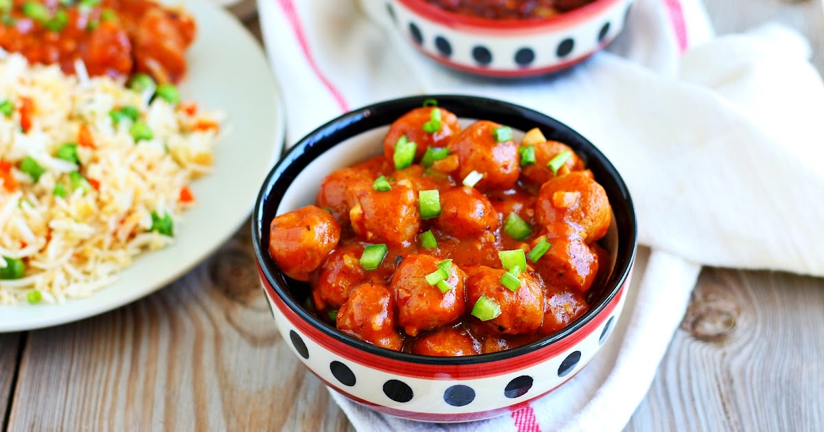 Schezwan Soya chunks Manchurian Indo Chinese Recipes Jeyashri's Kitchen