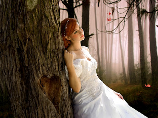 صورة بنت ايمو حزينة بفستان زفاف