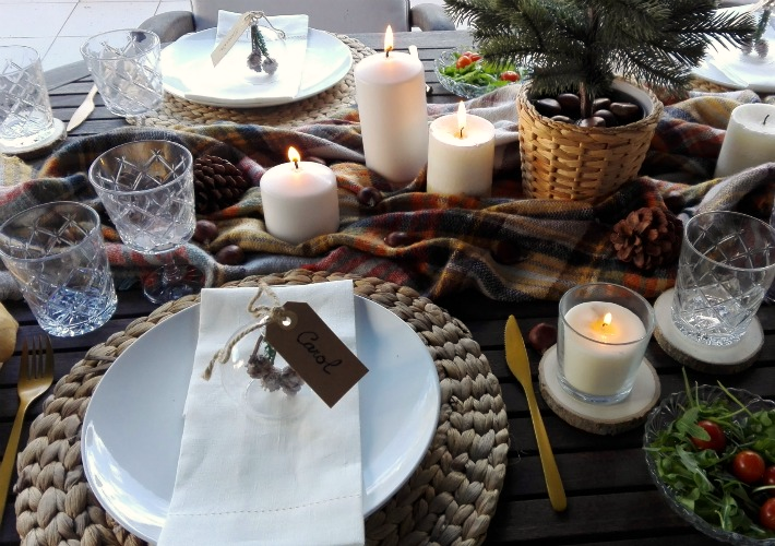 Mesa de invierno en la terraza