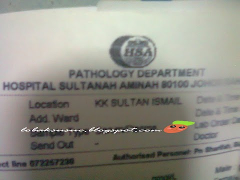 Pathology Department, Hospital Sultanah Aminah, JB..