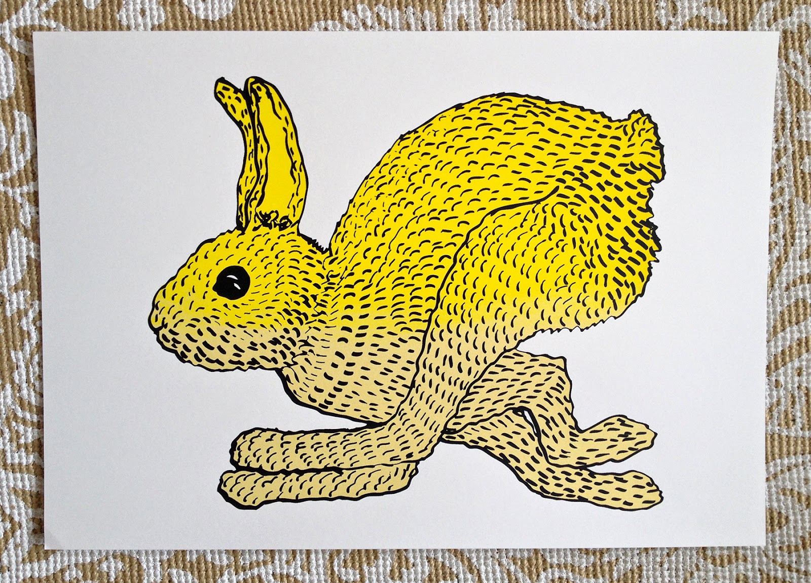 Pulling Prints: Running Rabbits Screen Prints