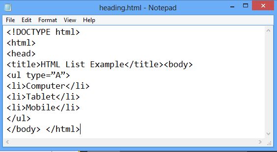 HTML List Tag | my experiences ~ MY EXPERIENCES HELP YOU AS