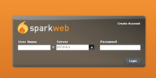 SparkWeb login screen