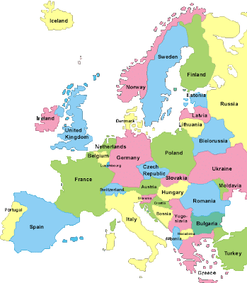 Carte de Europe Monde Departement