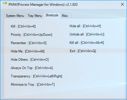 Gestionnaire de processus pour Windows