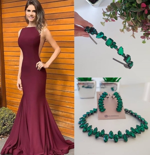 cor de sandalia para vestido marsala