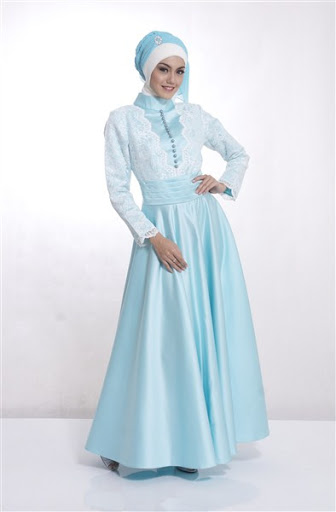 Baju muslim brokat model gaun pesta terbaru 2015 dan 2016