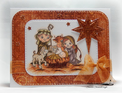 North Coast Creations Stamp: Jesus is Born, Our Daily Bread Designs Custom Dies: Double Stitched Rounded Rectangles, Sparkling Stars, Splendorous Stars, Our Daily Bread Designs Paper Collection: Winter 2014