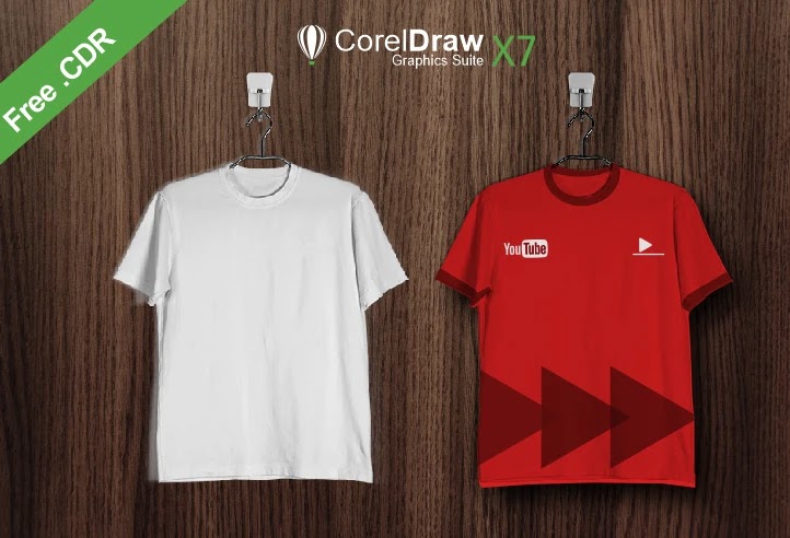 Download Free Download Kaos Cdr Cara Mudah Membuat Desain Kaos Coreldraw Templatekita Com PSD Mockups.