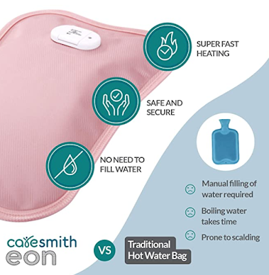 Caresmith Eon Premium Electric Hot Water Bag With Duel Insulation Silicon Technology & 6 Layers of protection