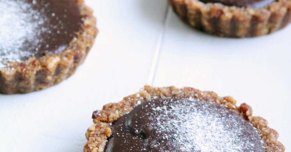 Mini Chocolate Tarts with Raw Date and Nut Crust (GF) Take Some Whisks
