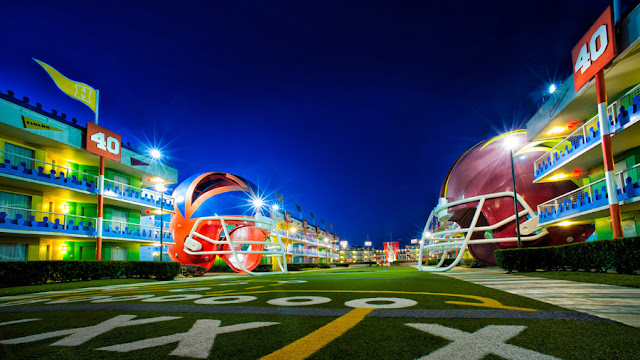 Located near Disney's Animal Kingdom Area in Orlando, Disney's All-Star Sports Resort is a Disney Value Resort hotel offering dining and recreation for the family.