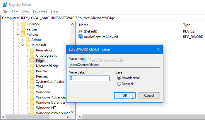 Audio, video en schermopname in- of uitschakelen in Edge