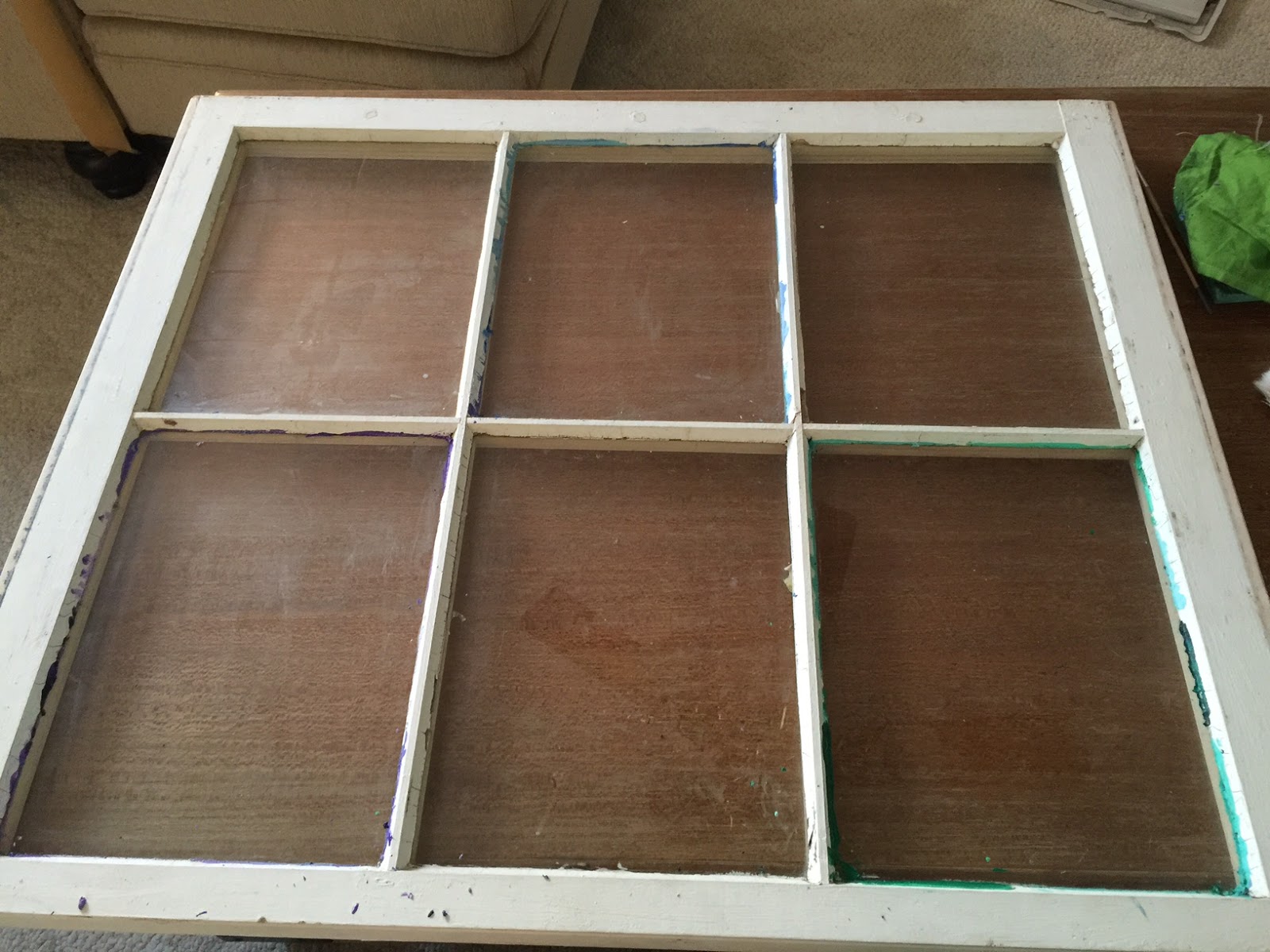 Distress Yourself Out! DIY Window Frame Stained Glass