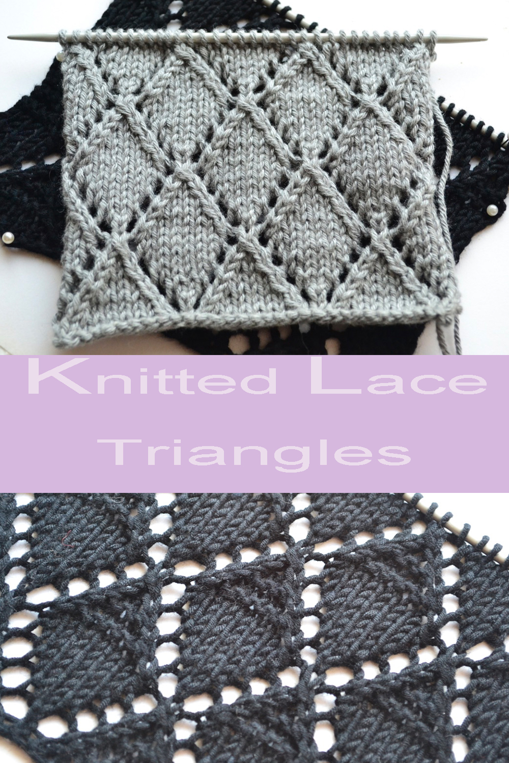 Knitting Novice The Weekly Swatch Diamond Trellis and Garter Triangle