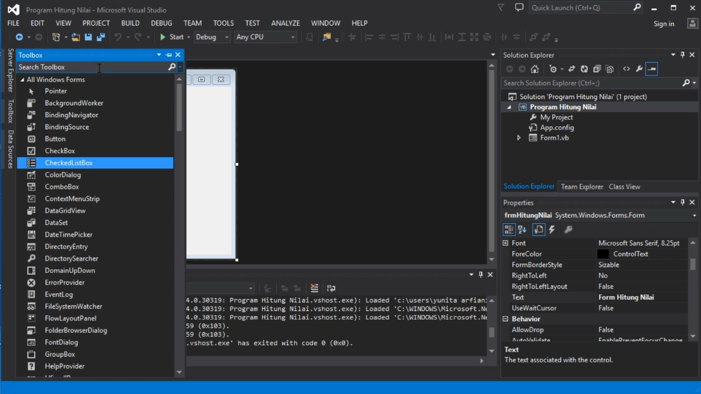 Yunitaa's Creations: Pemrograman Visual : Membuat Program Hitung Nilai ...