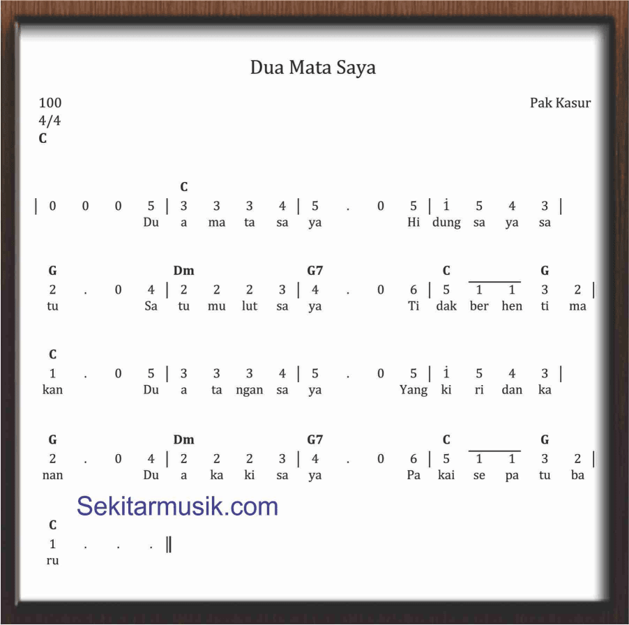 Pencipta lagu dua mata saya