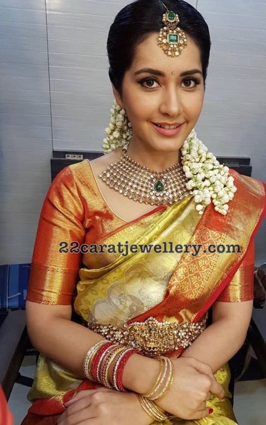 Rashi Khanna Kundan Vaddanam by Manjula Jewels Jewellery Designs