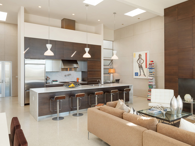 World Of Architecture Contemporary Apartment Above The City San Picture Of Modern Kitchen Right Next To The Living Room Contemporary Apartment Above City San Francisco