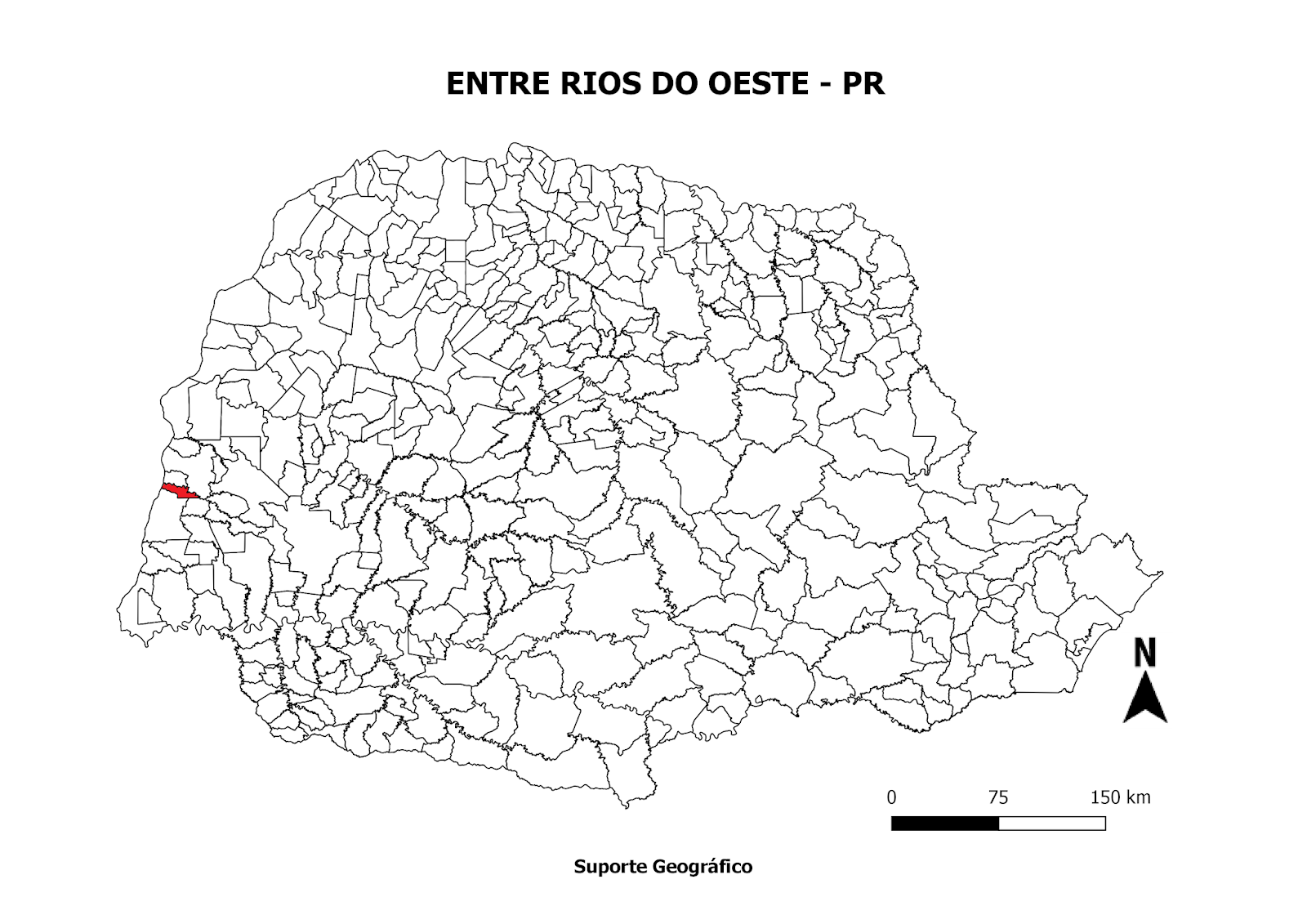 MAPA DE ENTRE RIOS DO OESTE PR