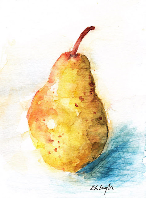 Watercolor Pear Painting