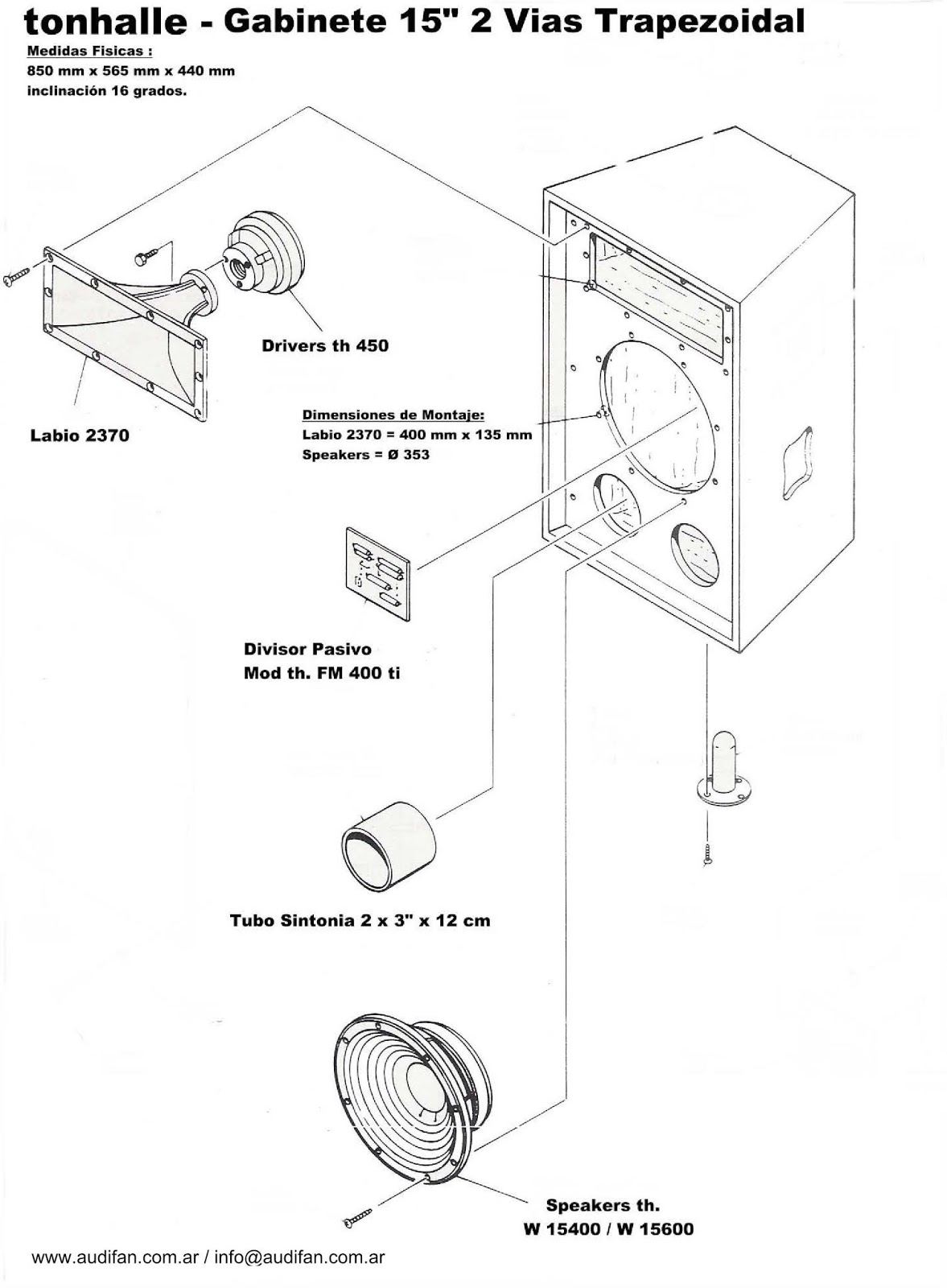 Planos para bafles y cajas acústicas: Tonhall