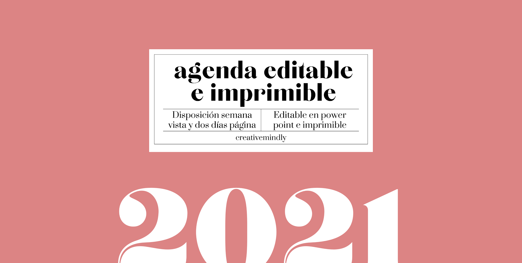 agenda editable imprimible 2021