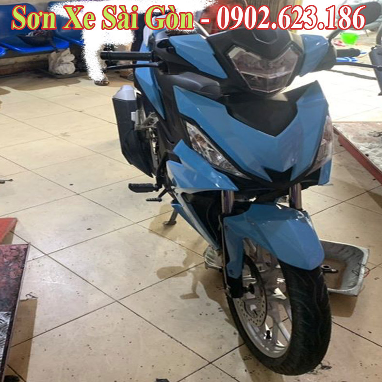 Sơn xe máy Honda Winner màu xanh nitron cực đẹp - SƠN XE MÁY ĐẸP