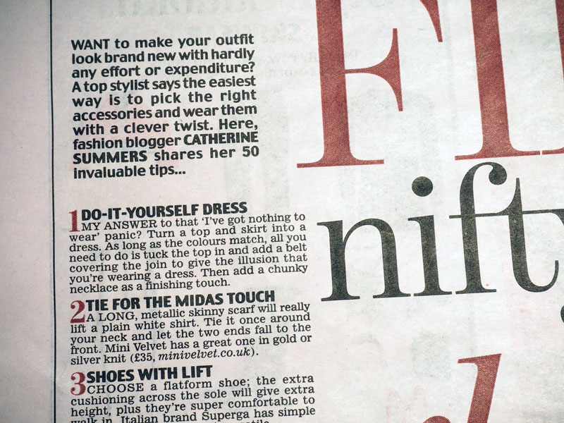 Why You Should Never Believe What You Read in the Papers | Not Dressed As Lamb Catherine Summers newspaper article