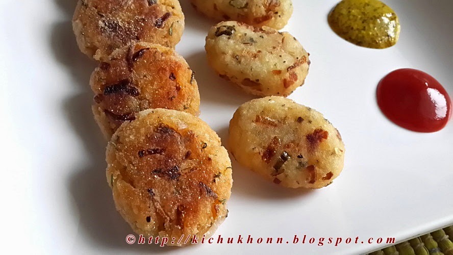 Kitchene Kichukhonn Rice Croquettes / Rice Tikkis. with leftover Rice