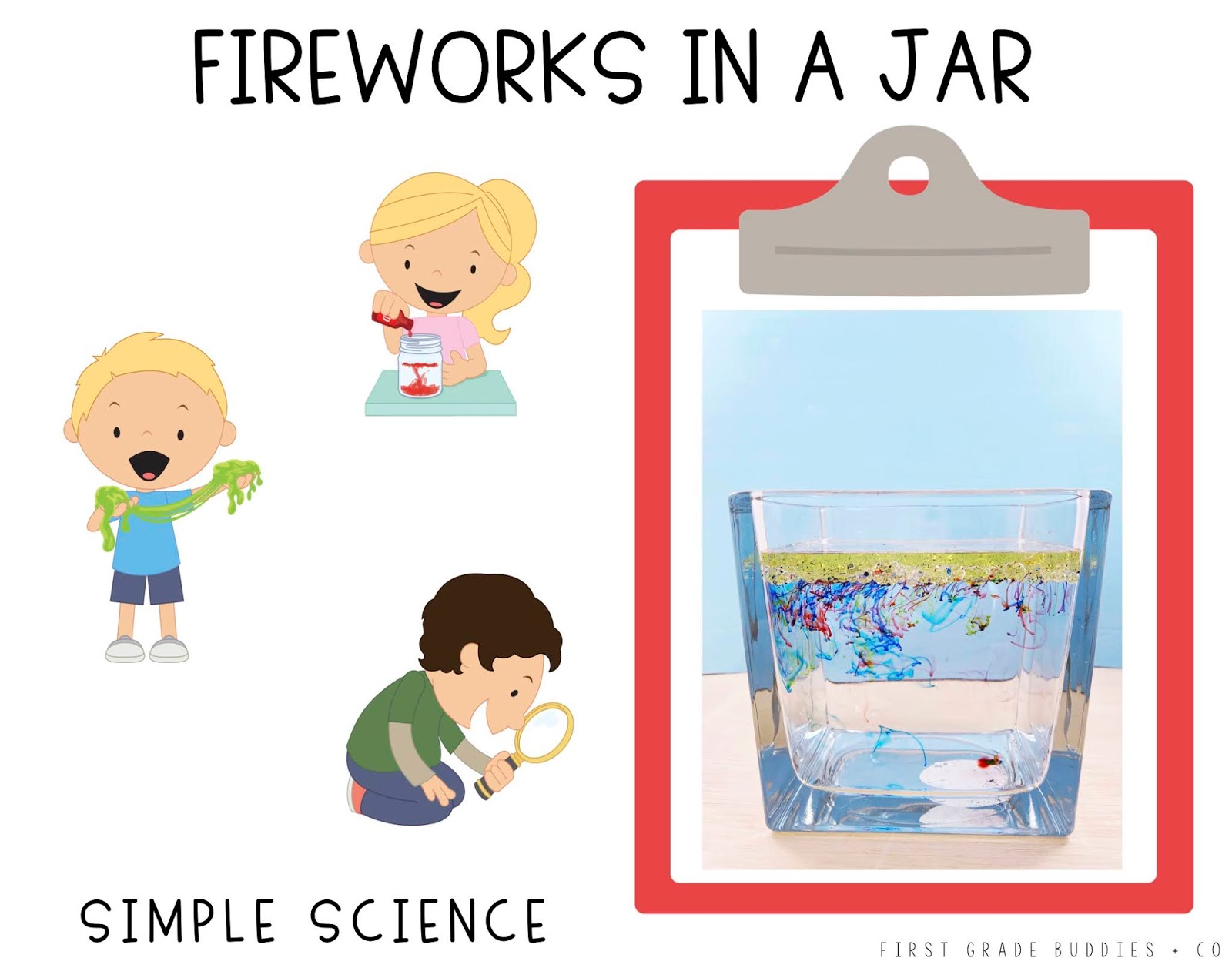 Simple Science Fireworks in a Jar First Grade Buddies