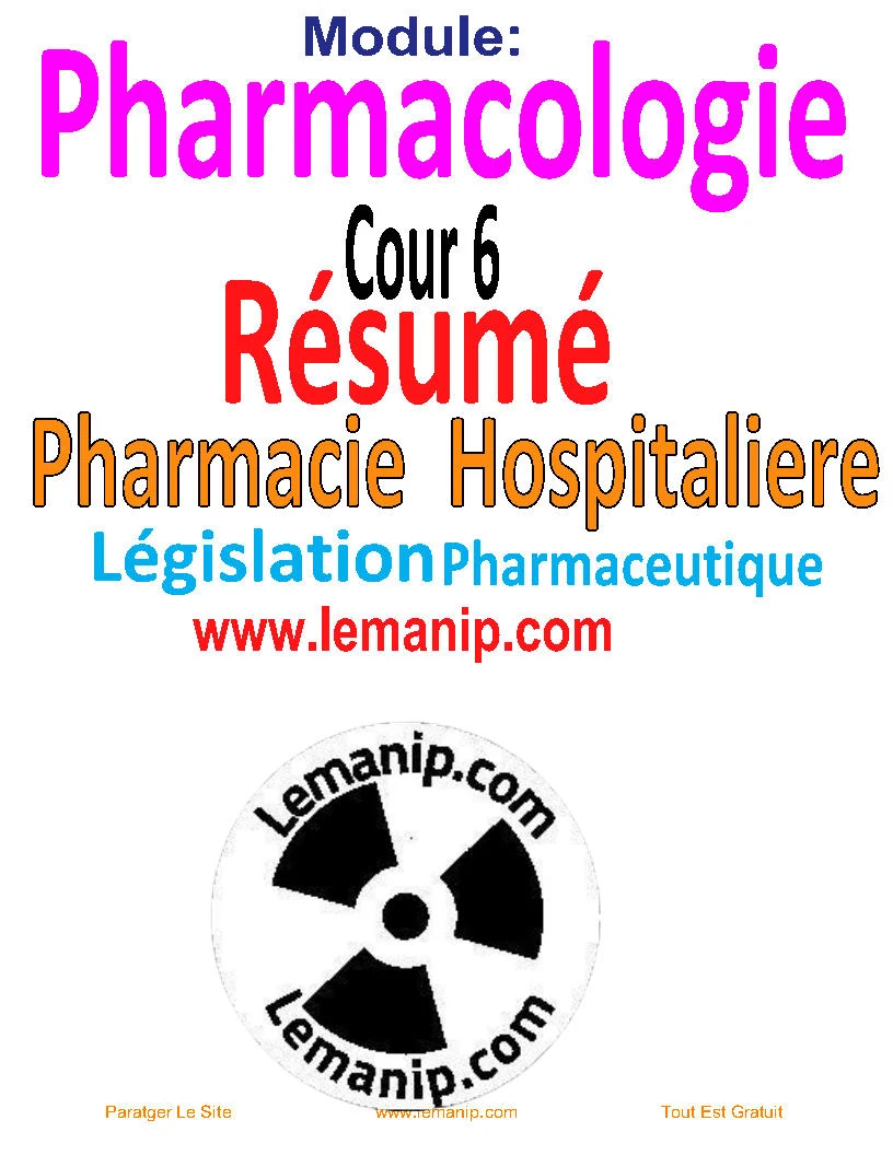 Résumé Du Cours 6 Du Module Pharmacologie