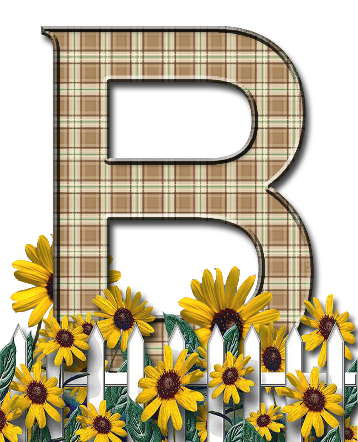 GRANNY ENCHANTED'S BLOG: Free Plaid Sunflower Digi Scrapbook Alphabet1200 x 1480
