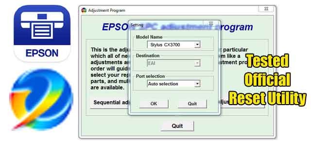 Epson Stylus CX3700 Adjustment program (Reset Utility)