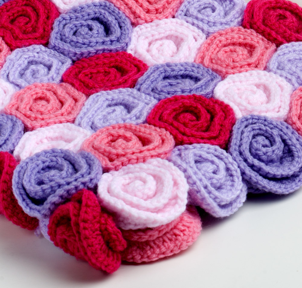 Yarn Twist Rose Field Baby Blanket