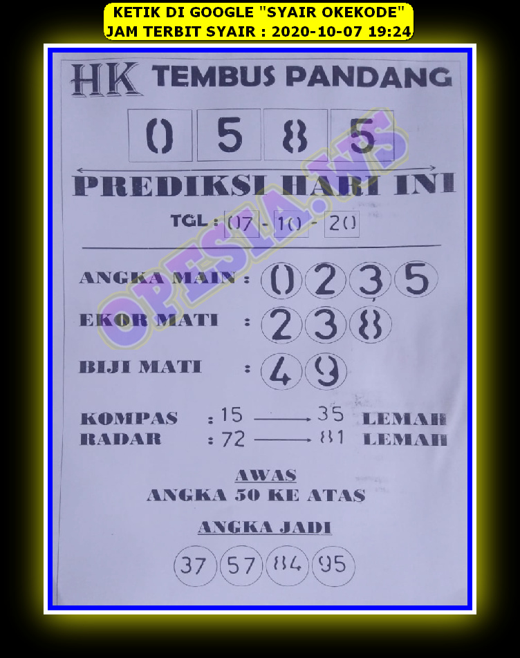 1 New Message Kode Syair Hongkong 7 Oktober 2020 Forum Syair Togel Hongkong Singapura Sydney