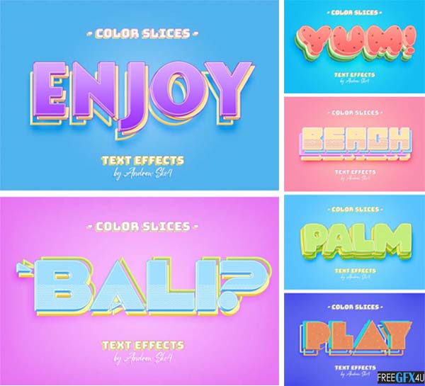 Graphicriver - Color Slice Text Effects Free Download Color Slice Text Effects