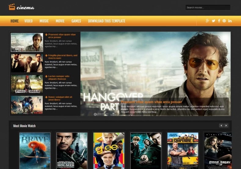 Cinema Blogger Template Cinema Blogger Template