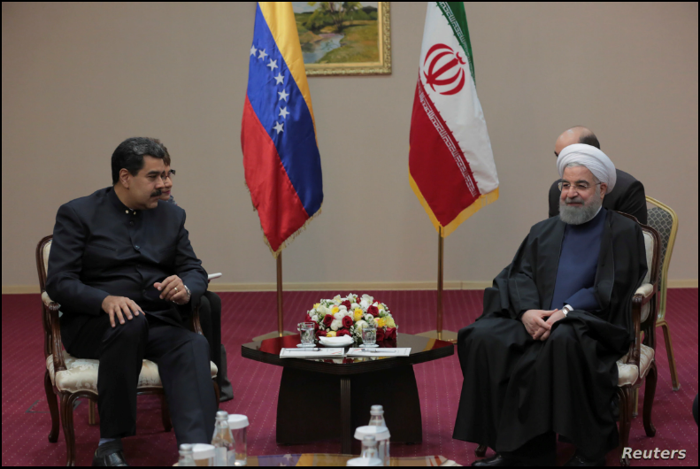 El presidente en disputa de Venezuela, Nicolás Maduro, durante una reunión con su homólogo iraní Hassan Rouhani en septiembre de 2017 / REUTERS