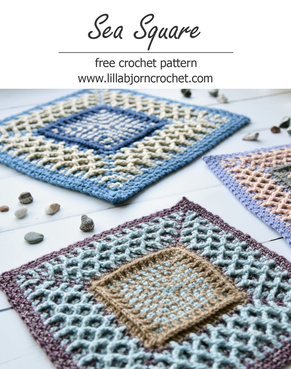 Crochet Ocean-Themed Coaster - HHM Publication