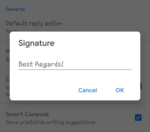 Add mobile signature in Gmail on Android