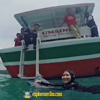 perahu atau kapal jelajah di ujung kulon